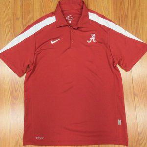 ALABAMA CRIMSON TIDE NIKE DRI-FIT POLYESTER POLO SHIRT Sz LARGE, L